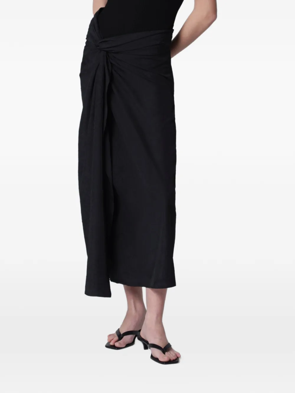Róhe twisted midi skirt - Nero