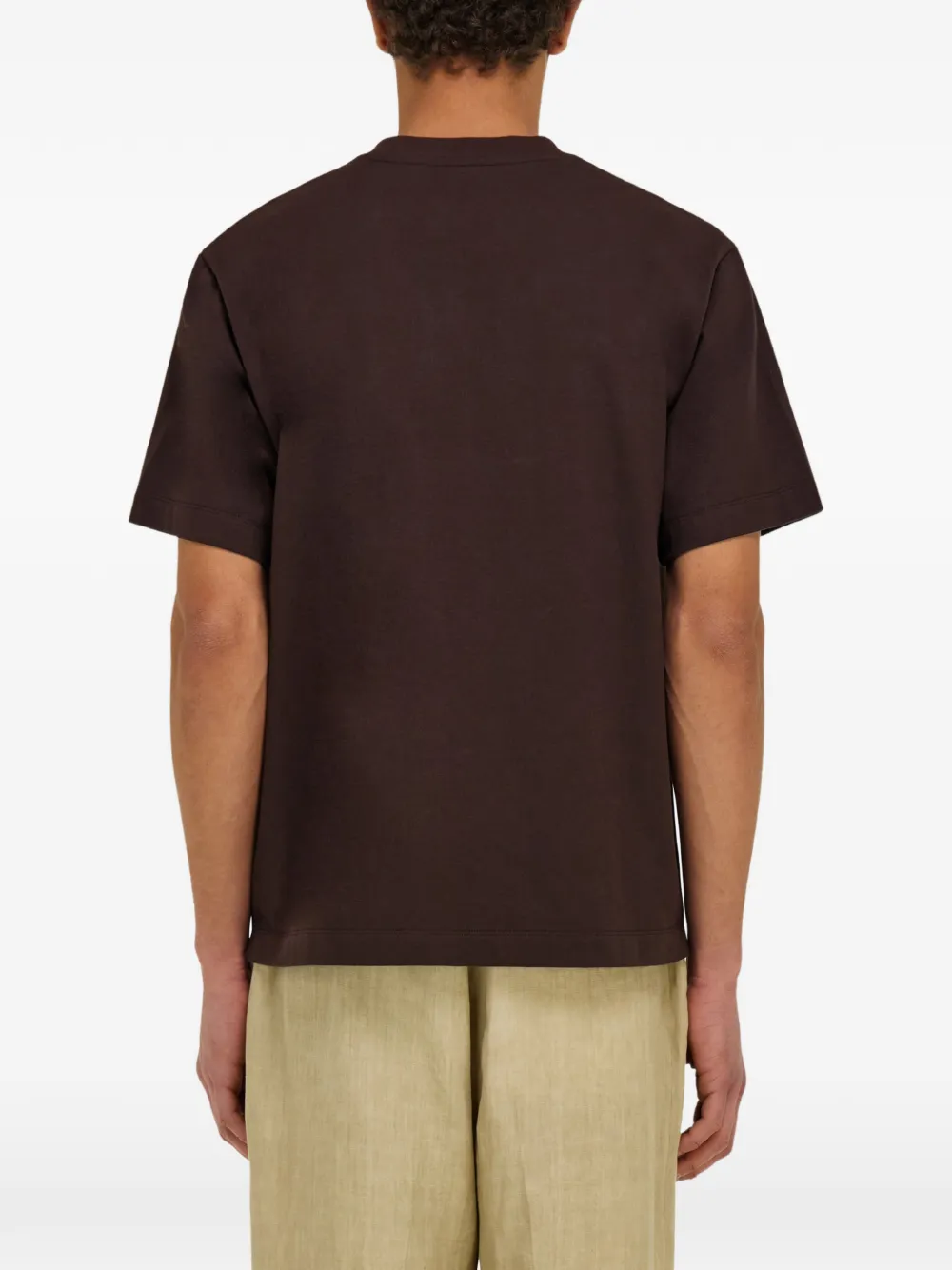 Ferragamo T-shirt met Gancini-detail en zak Bruin