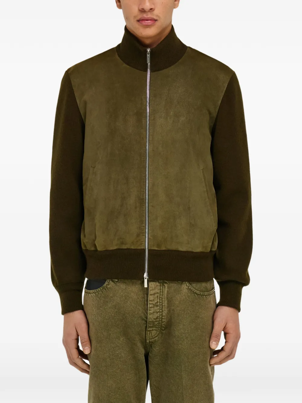 Ferragamo Bomberjack met gebreid vlak Groen