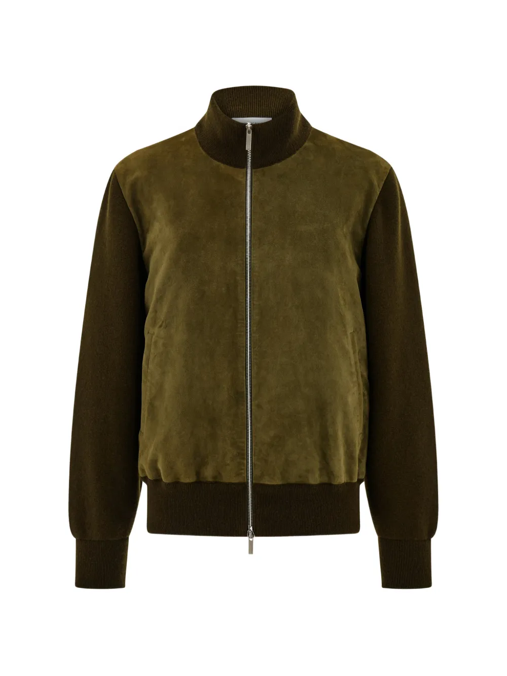 Ferragamo suede blouson with knitted details - Grün