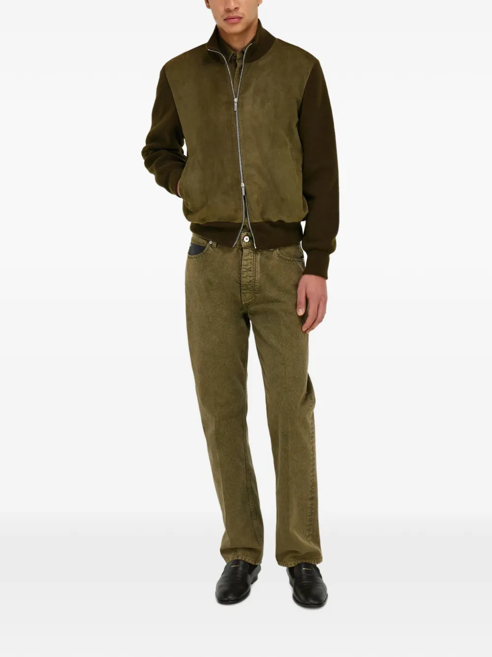 Ferragamo Bomberjack met gebreid vlak Groen