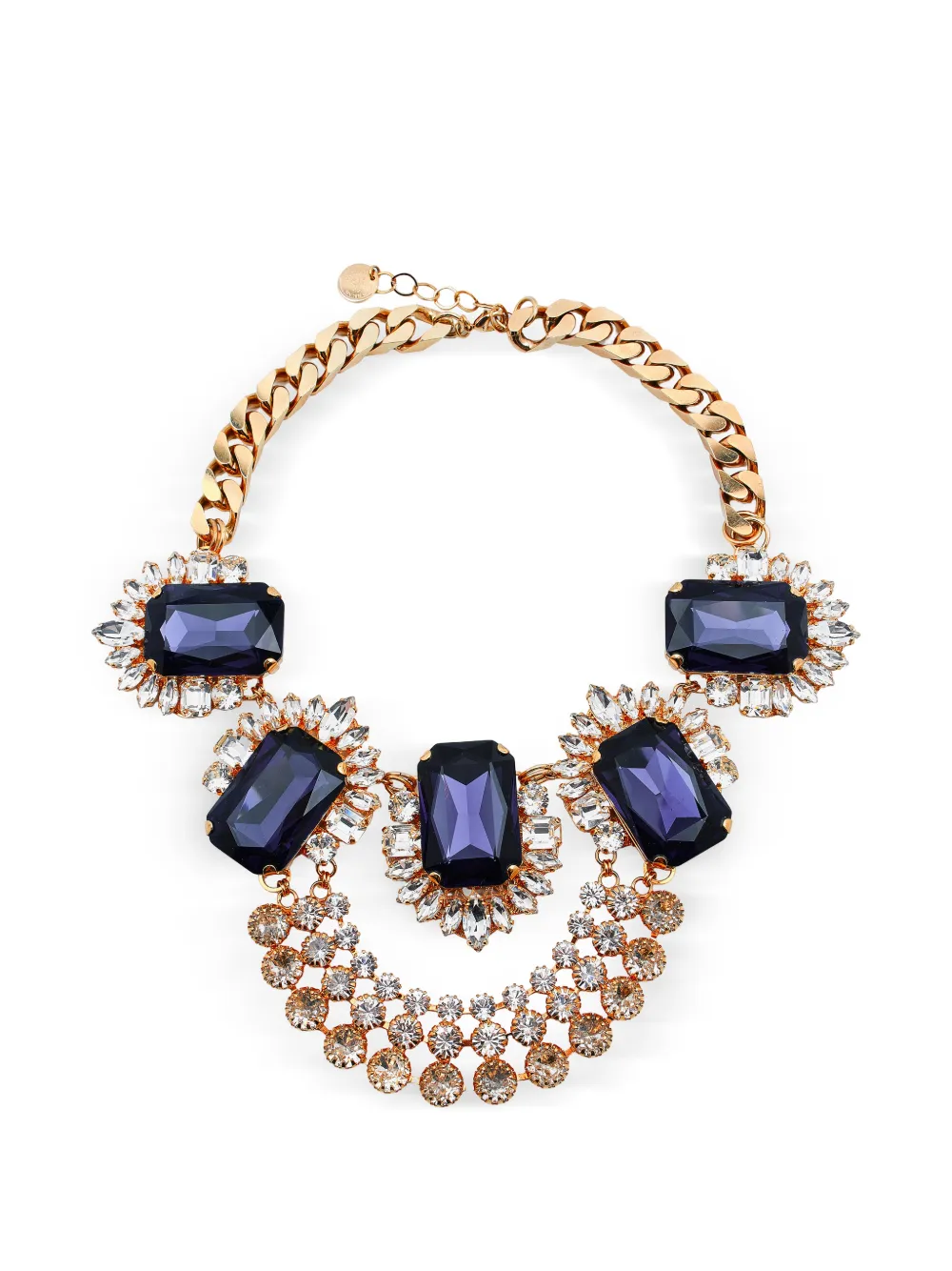 Anton Heunis Collana a maglia barbazzale Leto con cristalli - Oro