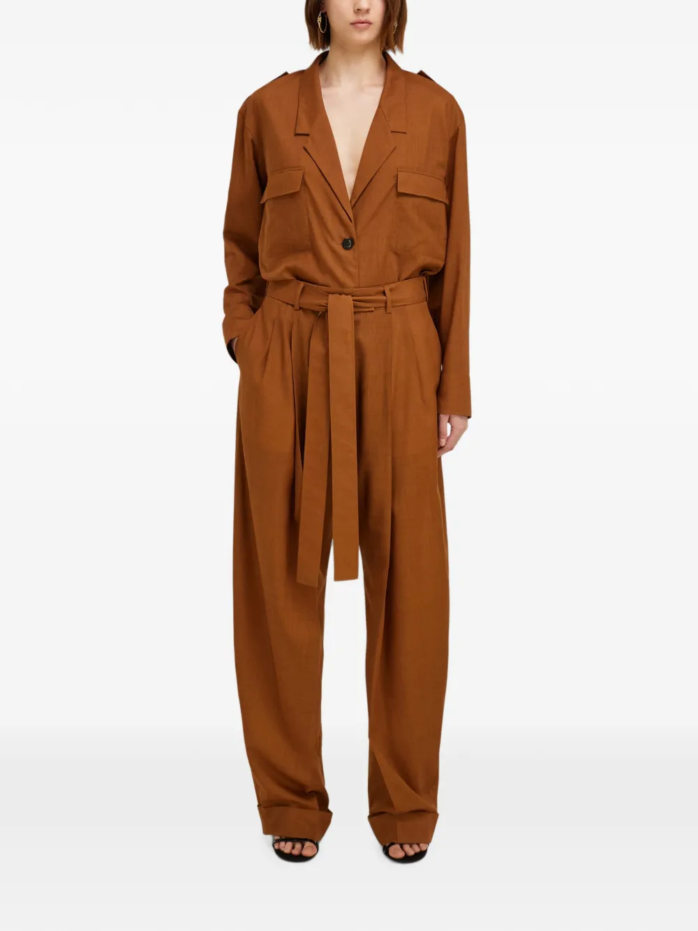 Ferragamo Broek met barrel-fit Bruin