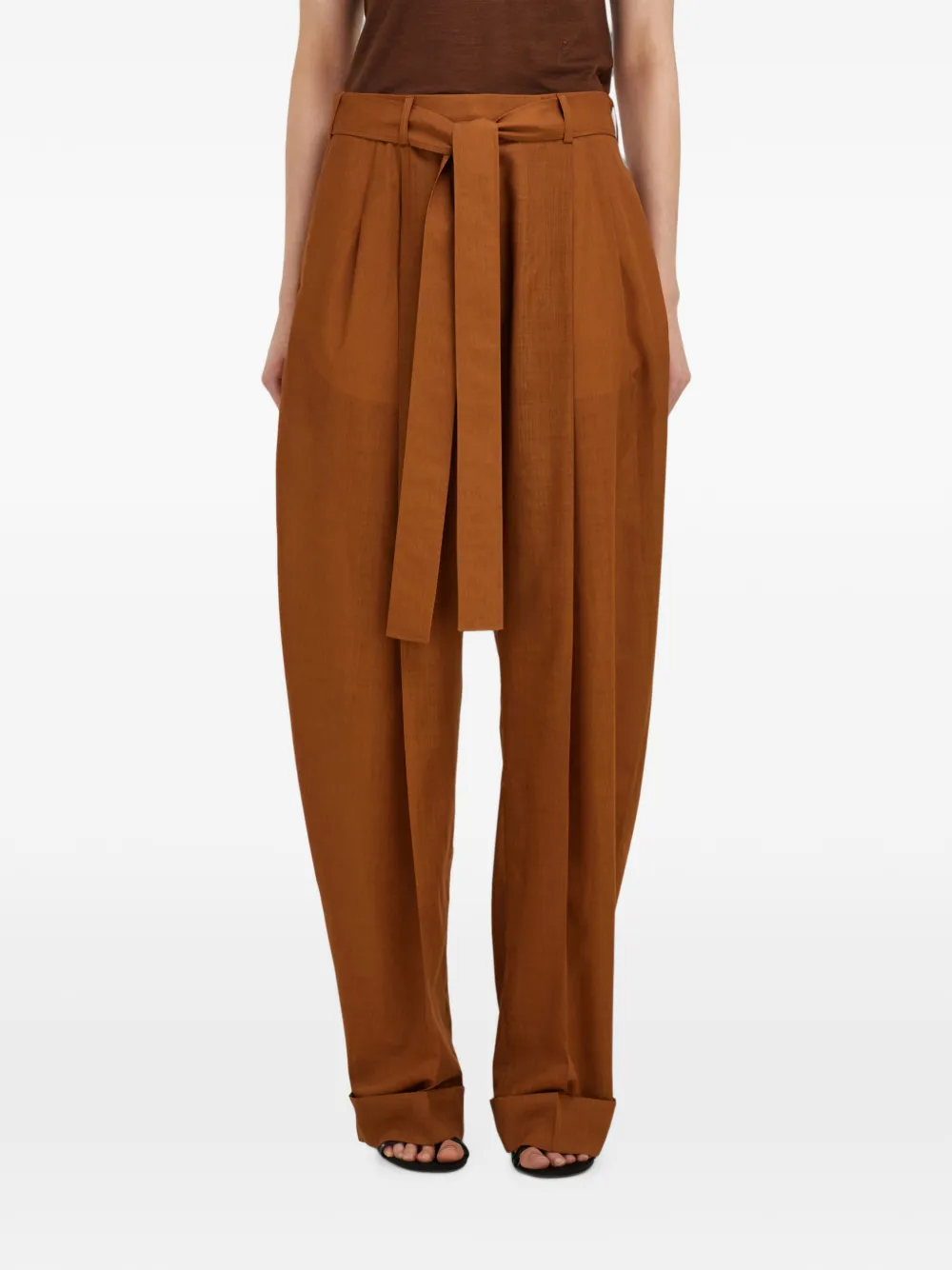 Ferragamo Broek met barrel-fit Bruin