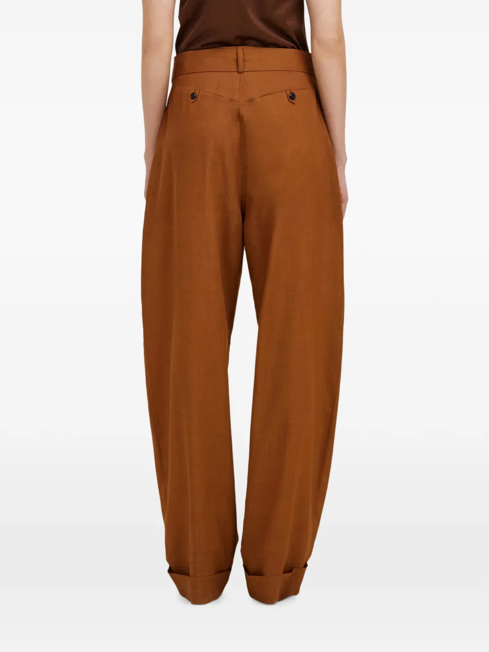 Ferragamo Broek met barrel-fit Bruin