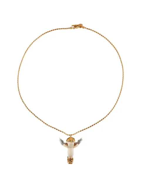 Gem Kingdom porcelain phoenix pendant necklace