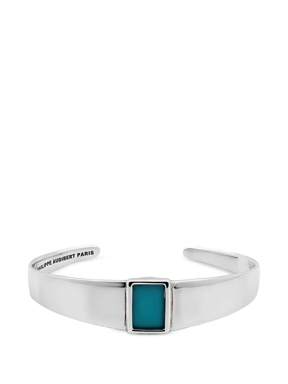 Philippe Audibert stone-embellished cuff bracelet - Argento