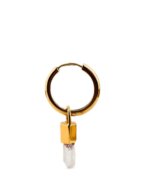 Parts of Four quartz-pendant hoop earring