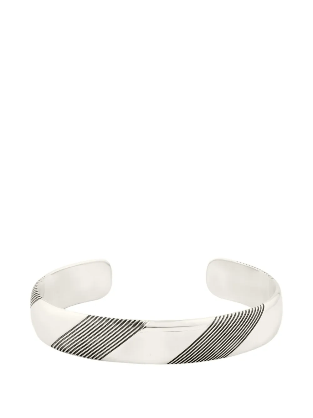 Philippe Audibert Anders engraved-stripe cuff bracelet - Argento