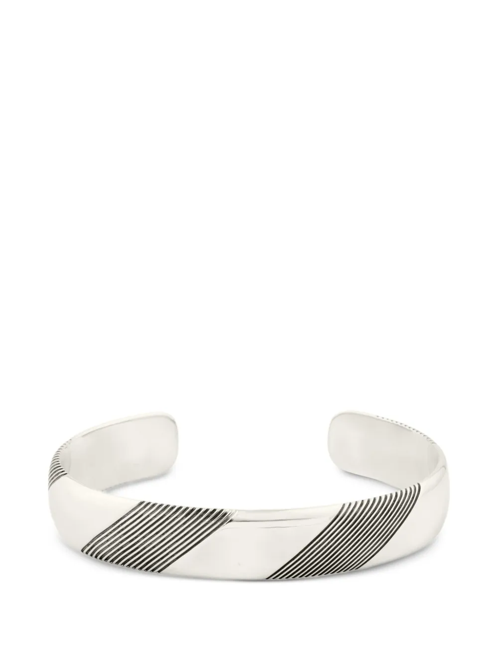 Philippe Audibert Anders engraved-stripe cuff bracelet - Argento