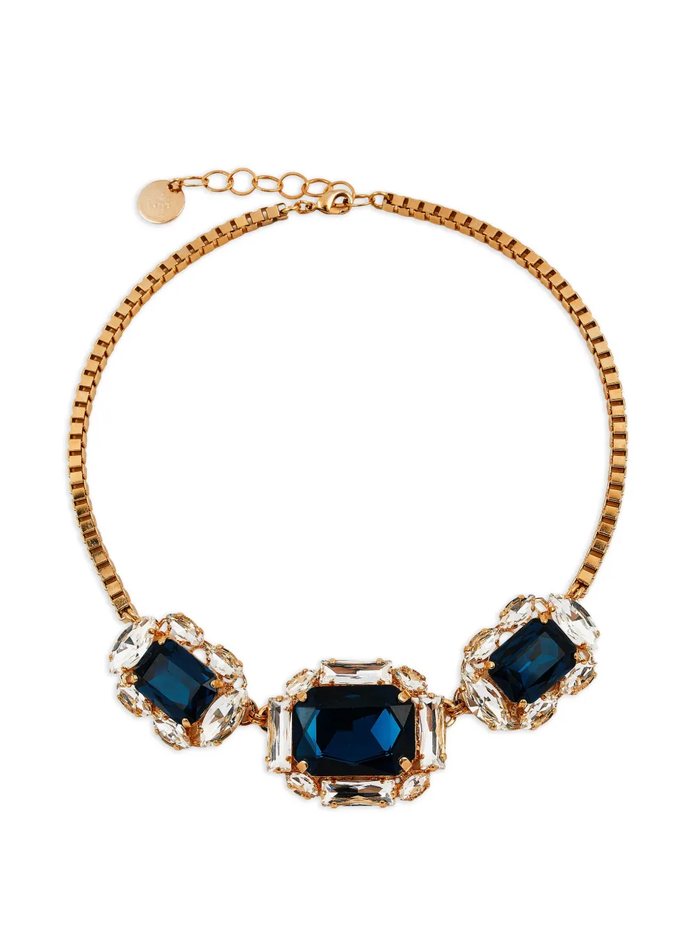 Anton Heunis crystal-embellished box-chain necklace - Oro