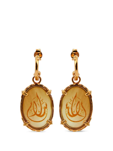 Gem Kingdom Peace engraved earrings