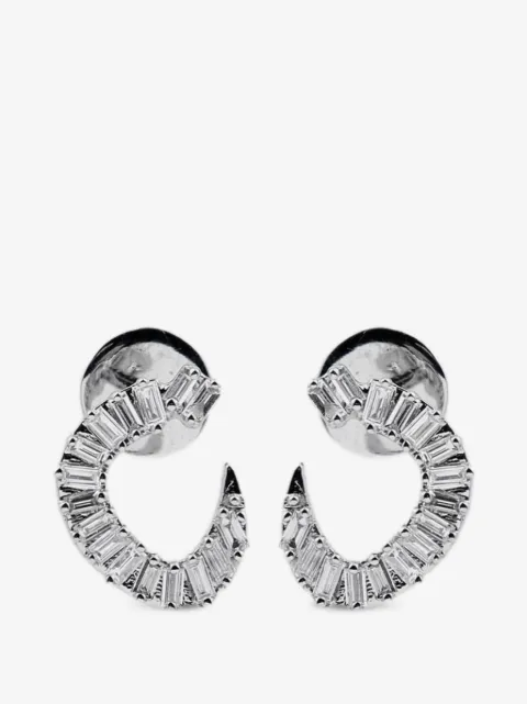 Bil Arabi boucles d'oreilles Oula lettre Noun XS ornées de diamants