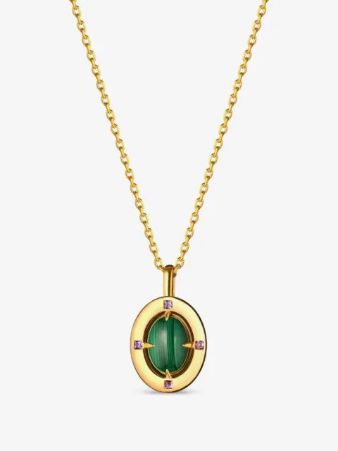 Moonka collier orné de malachite et améthystes