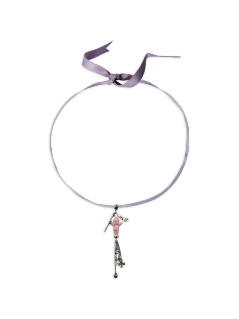 Gem Kingdom porcelain doll-pendant choker necklace