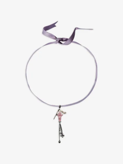 Gem Kingdom porcelain doll-pendant choker necklace