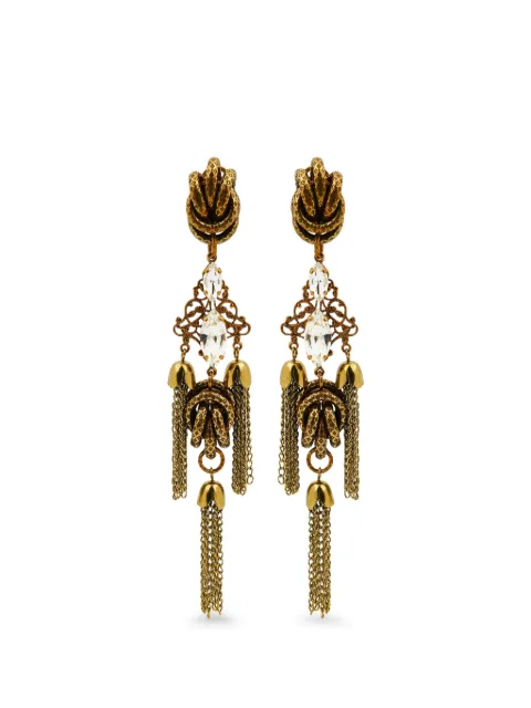 Anton Heunis Nala crystal-embellished tassel earrings