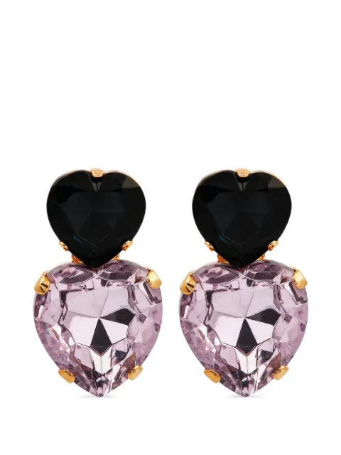 Anton Heunis crystal heart-motif earrings