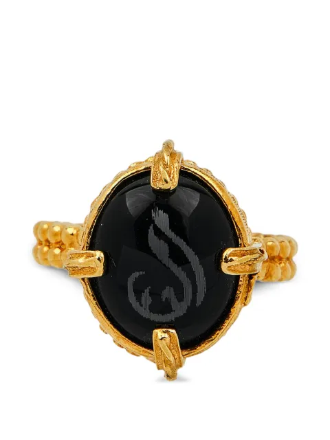 Gem Kingdom Gegraveerde ring met onyx