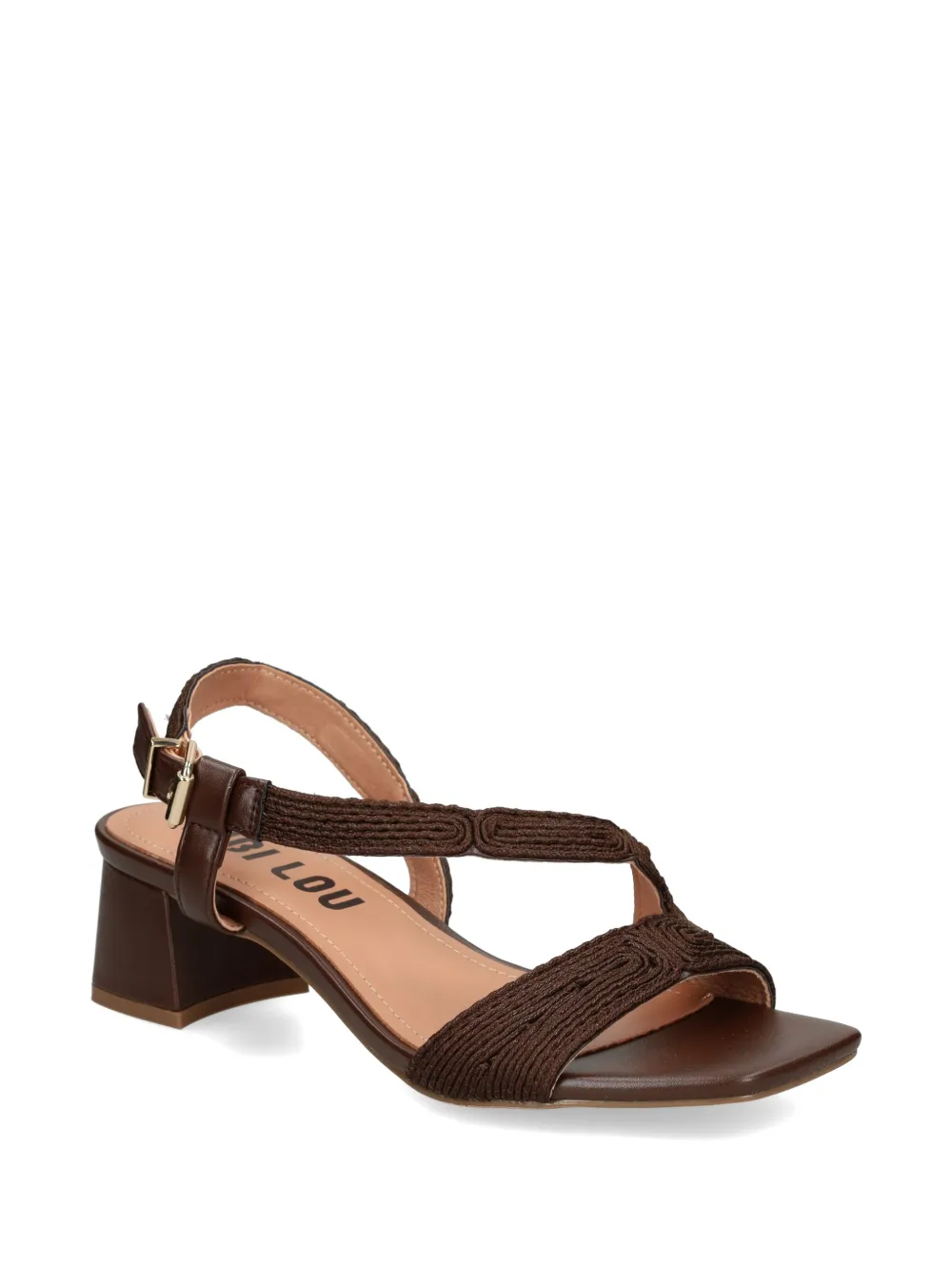 Bibi Lou Lipe embroidered-strap block-heel sandals Bruin