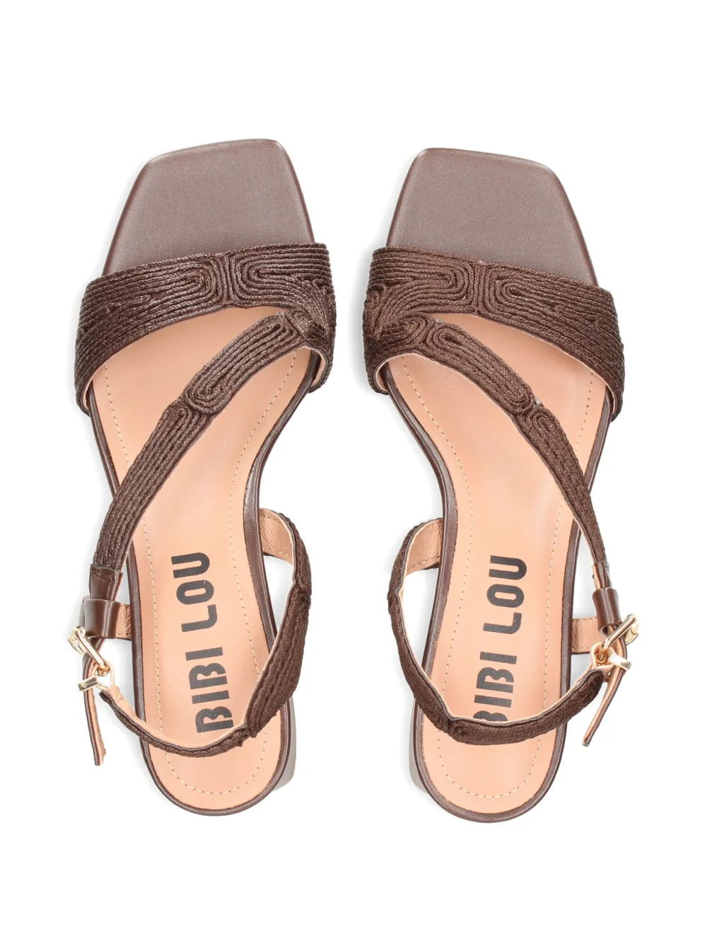 Bibi Lou Lipe embroidered-strap block-heel sandals Bruin
