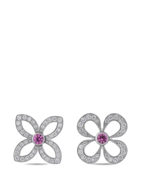 Louis Vuitton Pre-Owned Monogram Flower diamond and sapphire earrings