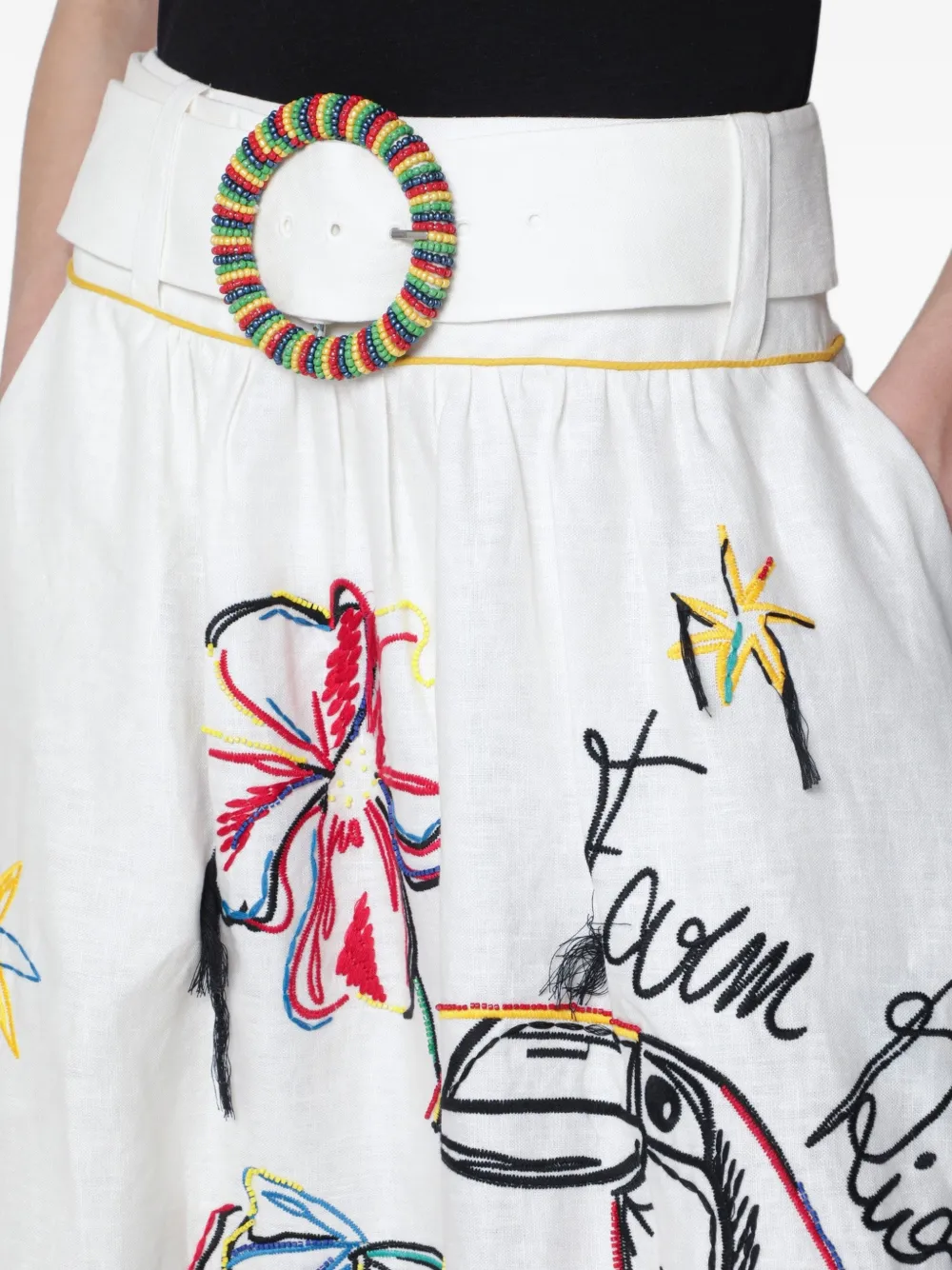 FARM Rio Maxi-rok met bloemenprint Wit