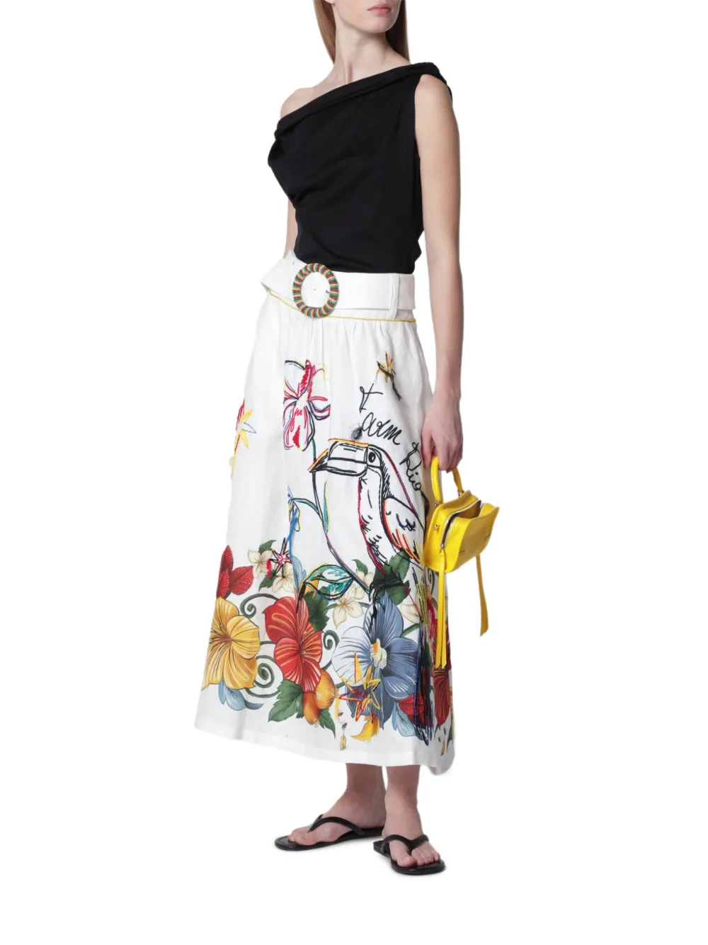 FARM Rio Maxi-rok met bloemenprint Wit