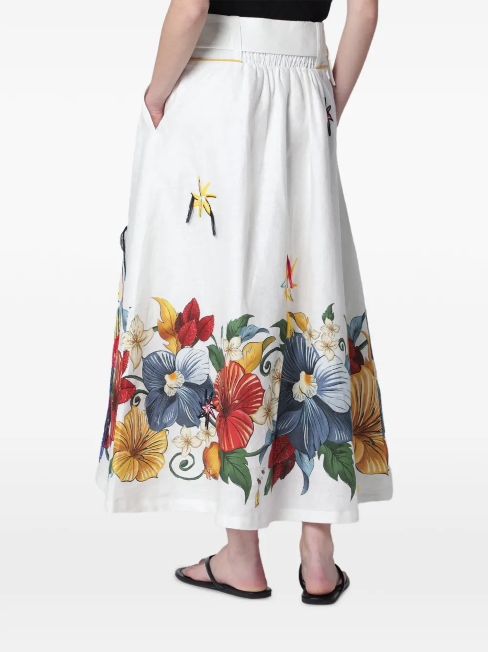 FARM Rio Maxi-rok met bloemenprint Wit