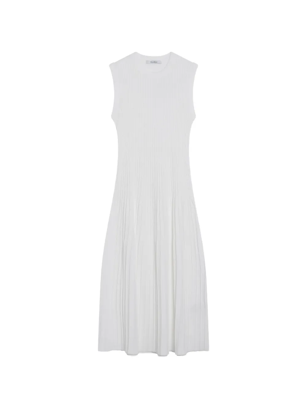 Max Mara Egizio ribbed-knit sleeveless midi dress - Bianco