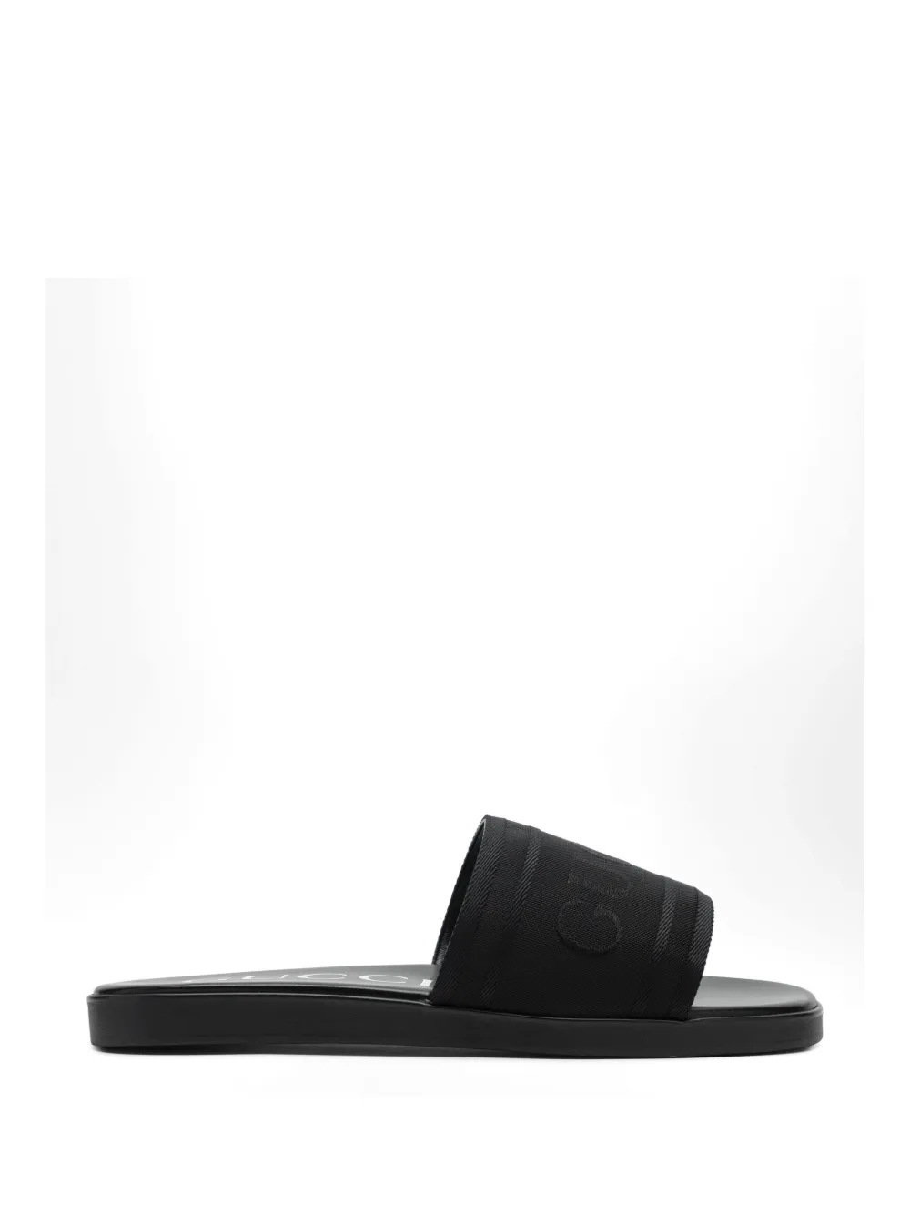 Gucci logo-embroidered slides - Schwarz