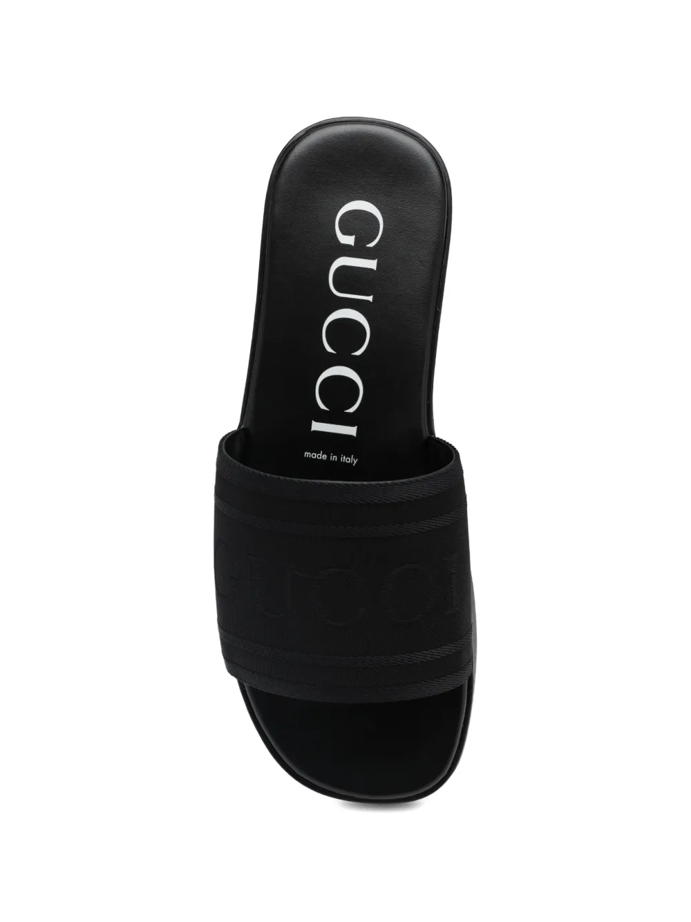 Gucci logo-embroidered slides Zwart