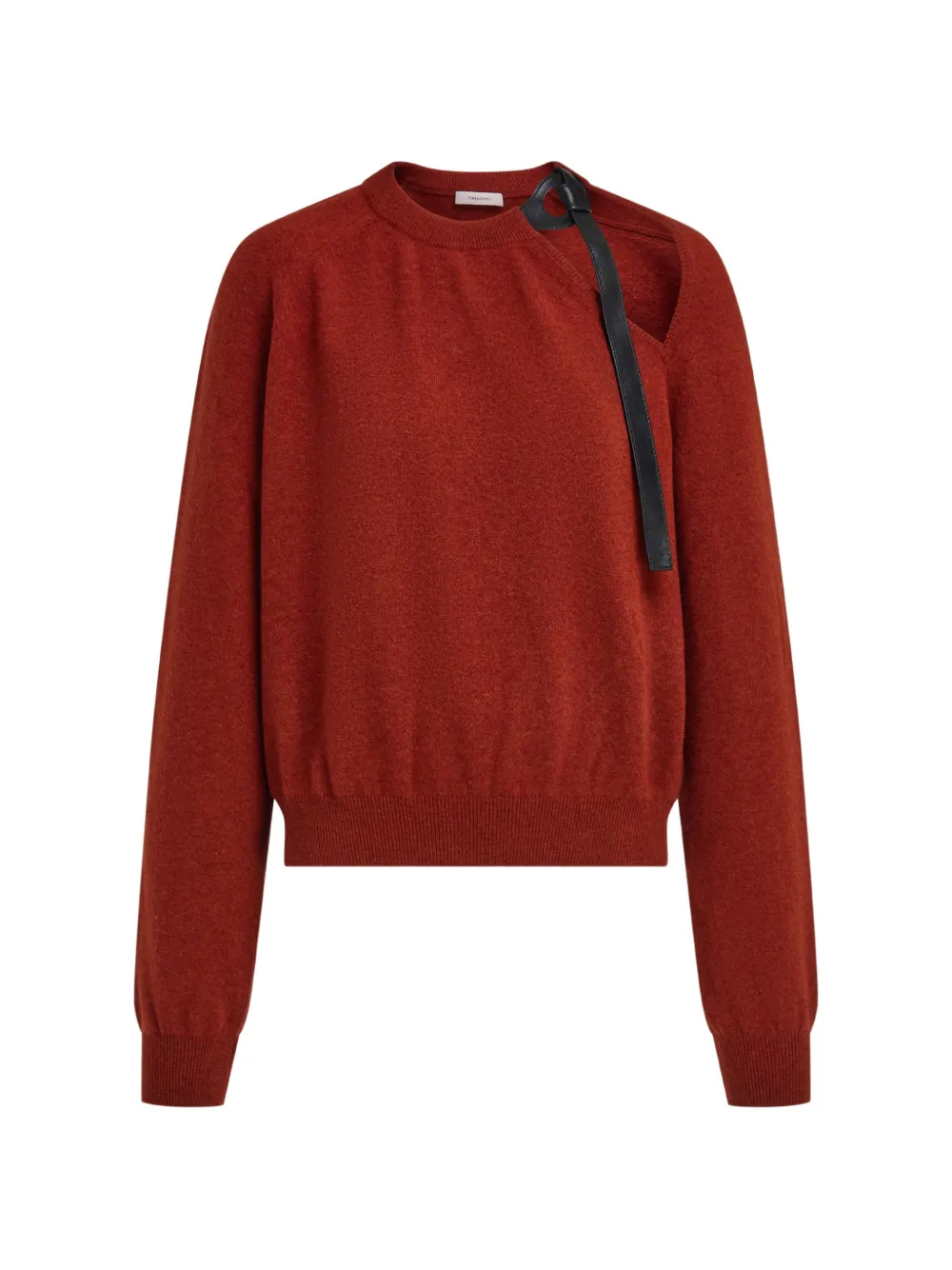 Ferragamo crew neck sweater with cut-out detail - Red