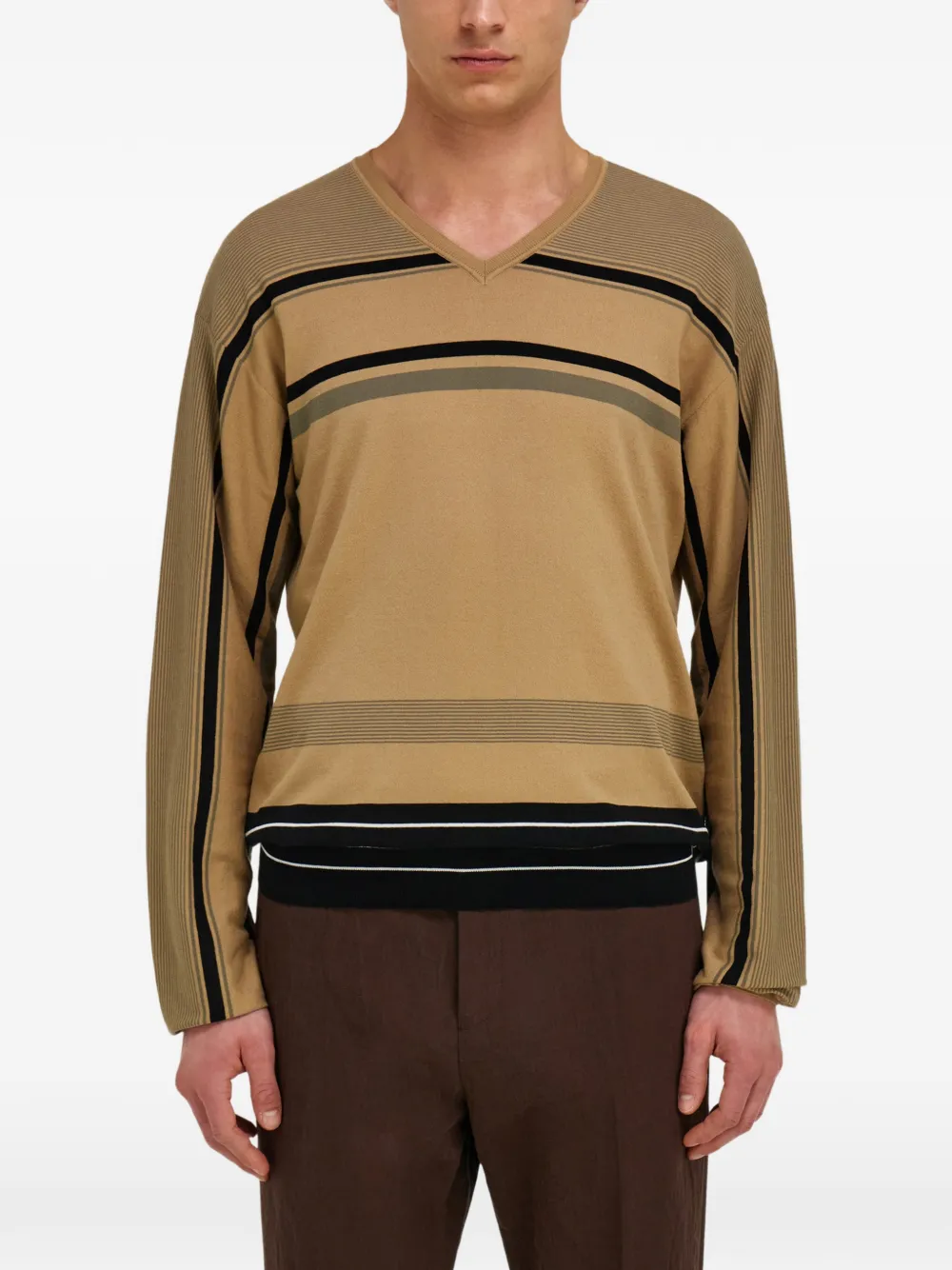 Ferragamo Gestreepte trui Beige
