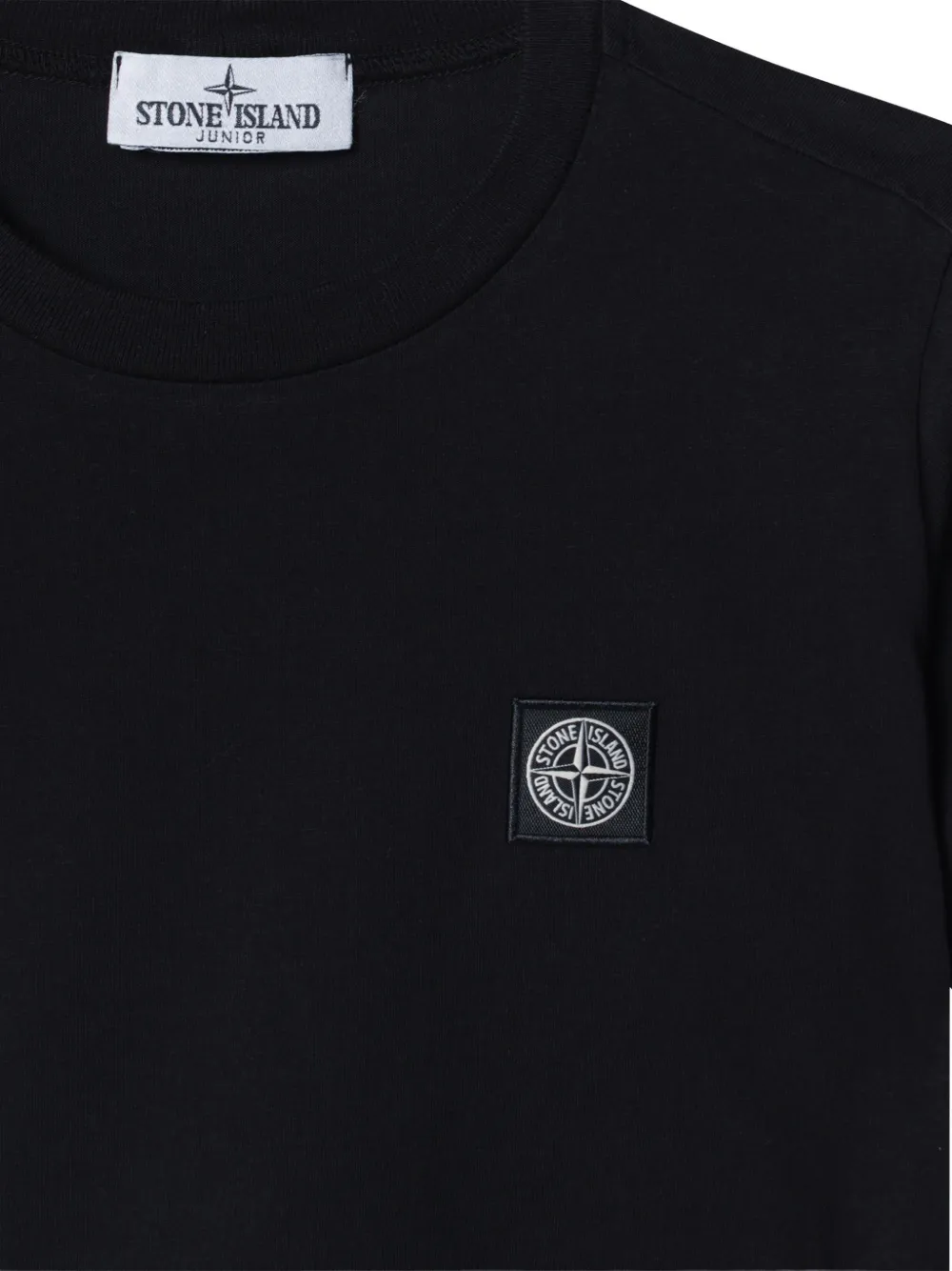 Stone Island Junior T-shirt met logopatch Zwart