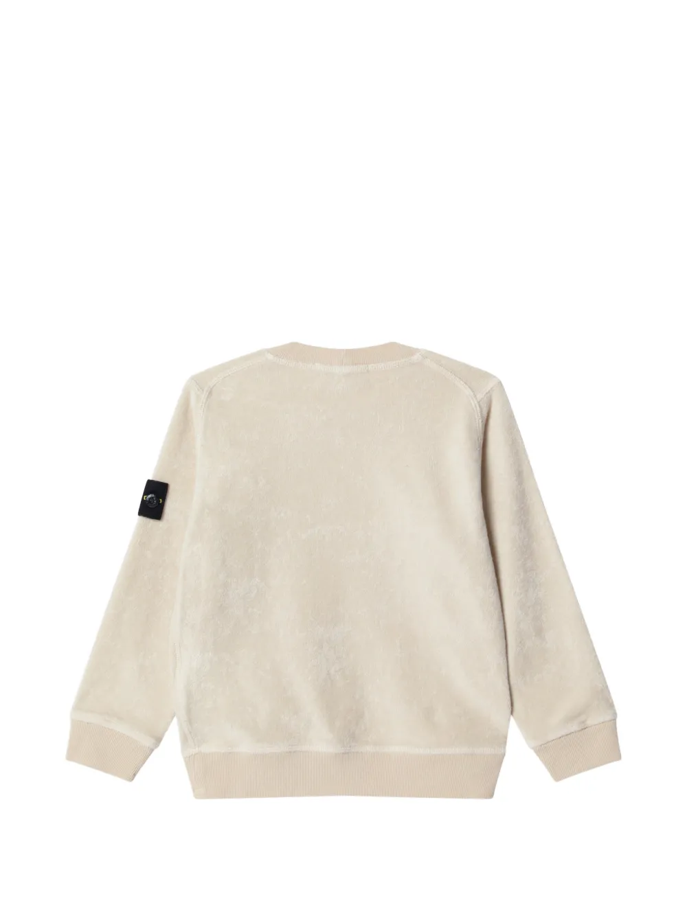Stone Island Junior Badstof trui met logopatch Beige