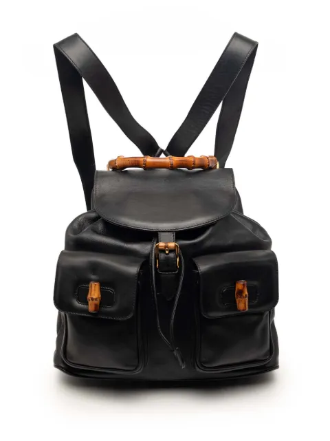 Gucci Pre-Owned 20th Century Calfskin Bamboo Drawstring backpack