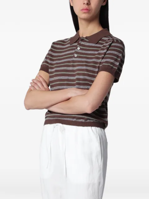 DUNST striped polo-collar sweater
