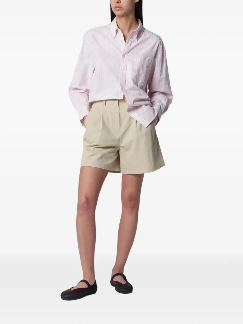 DUNST Gestreept oversized shirt Roze