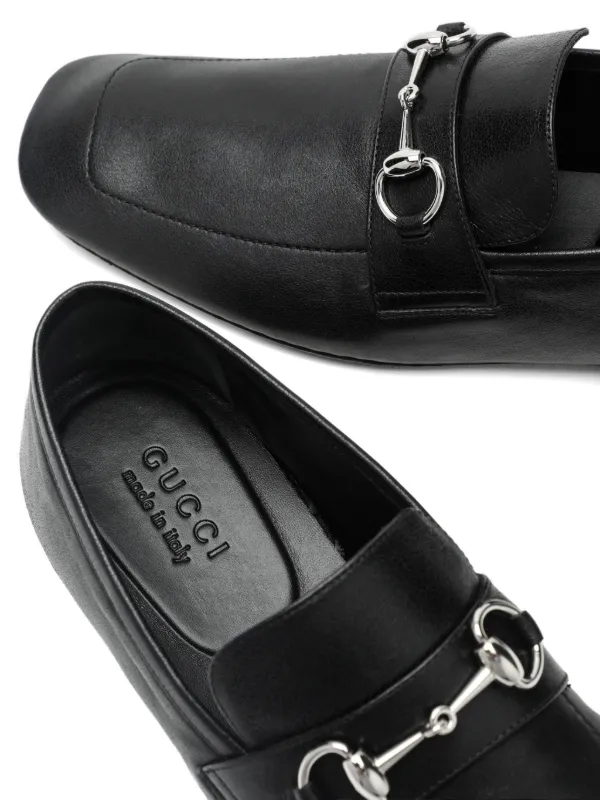 靴 archive GUCCI Horsebit Leather Loafers Gucci Horsebit Leather Loafers | Black | FARFETCH RO