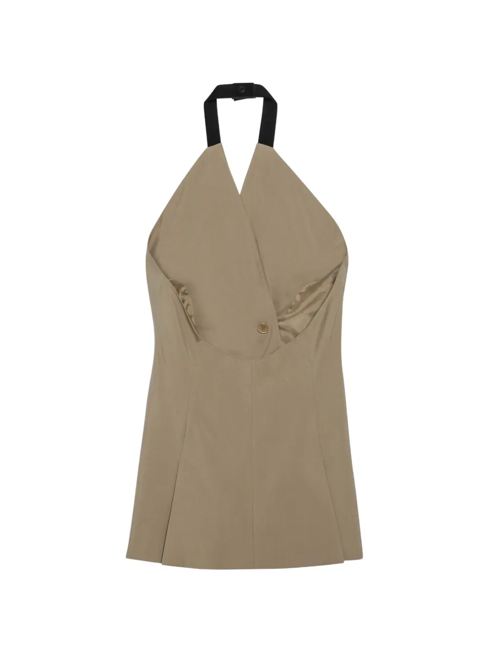 Max Mara Nuraghe haltertop met dubbele rij knopen Beige