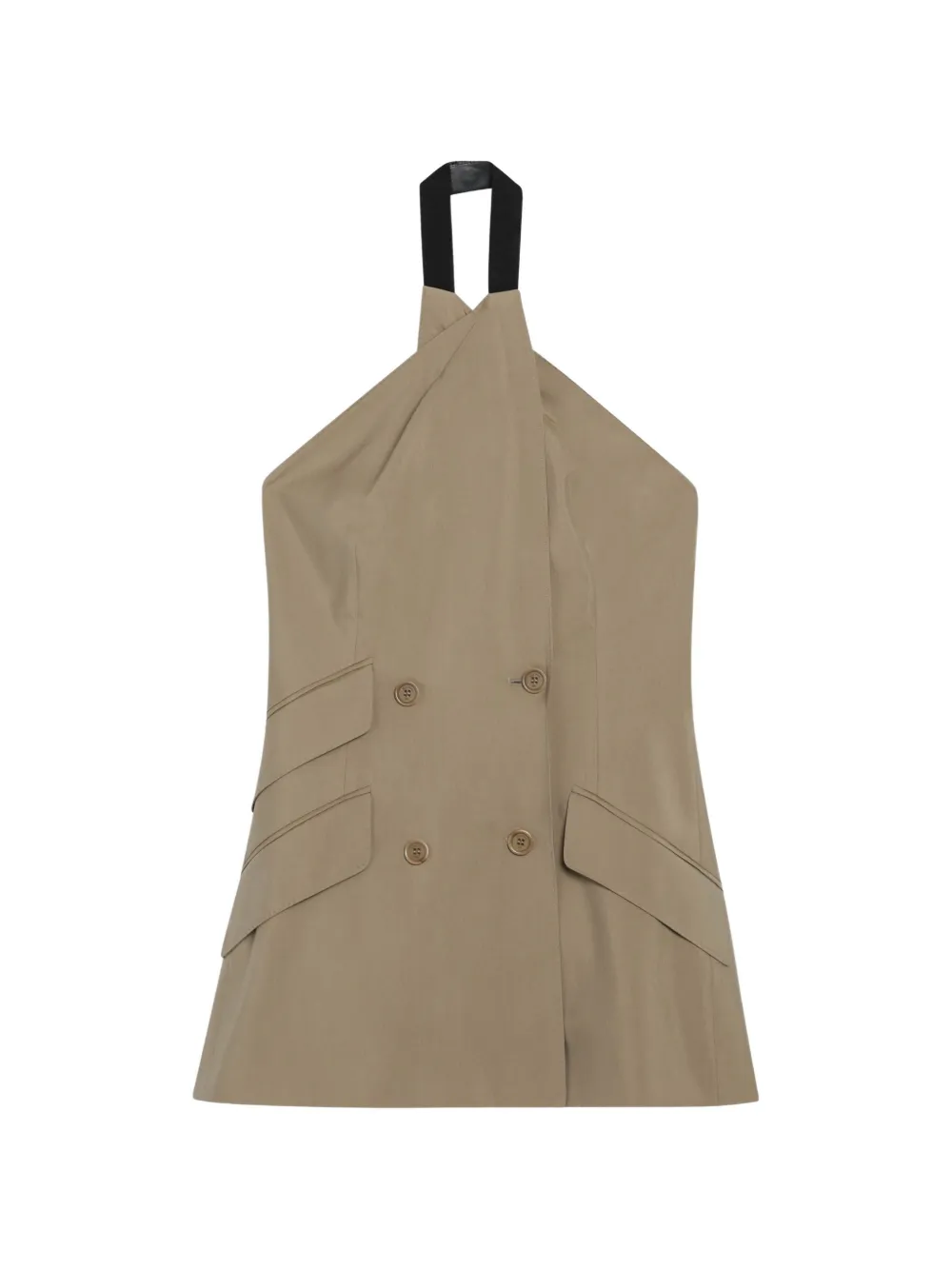 Max Mara Nuraghe double-breasted halterneck top - Neutrals