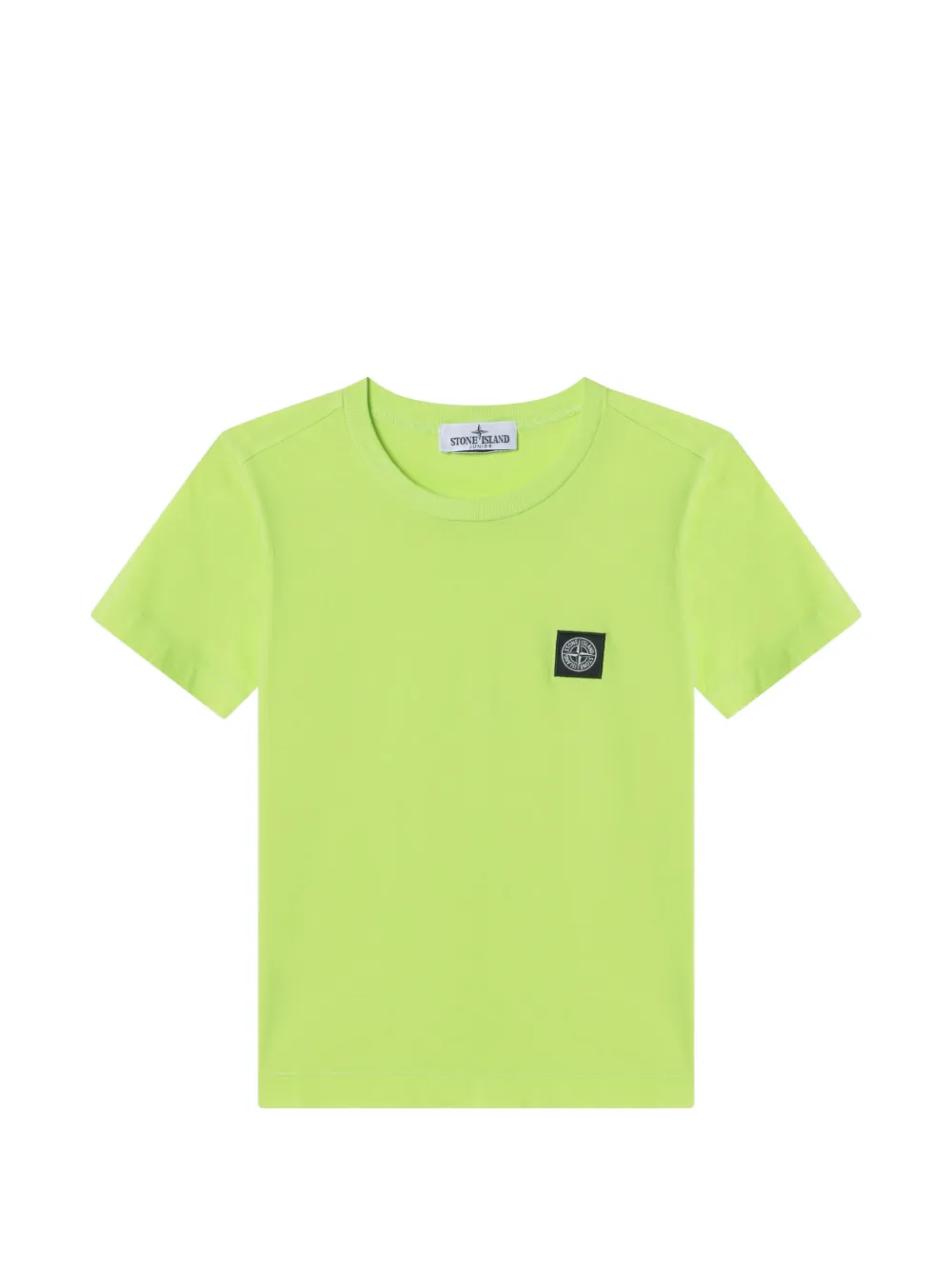 Stone Island Junior round-neck logo-patch T-shirt - Verde