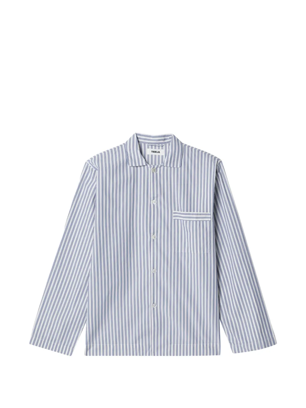 TEKLA Skagen striped pajama shirt - Weiß