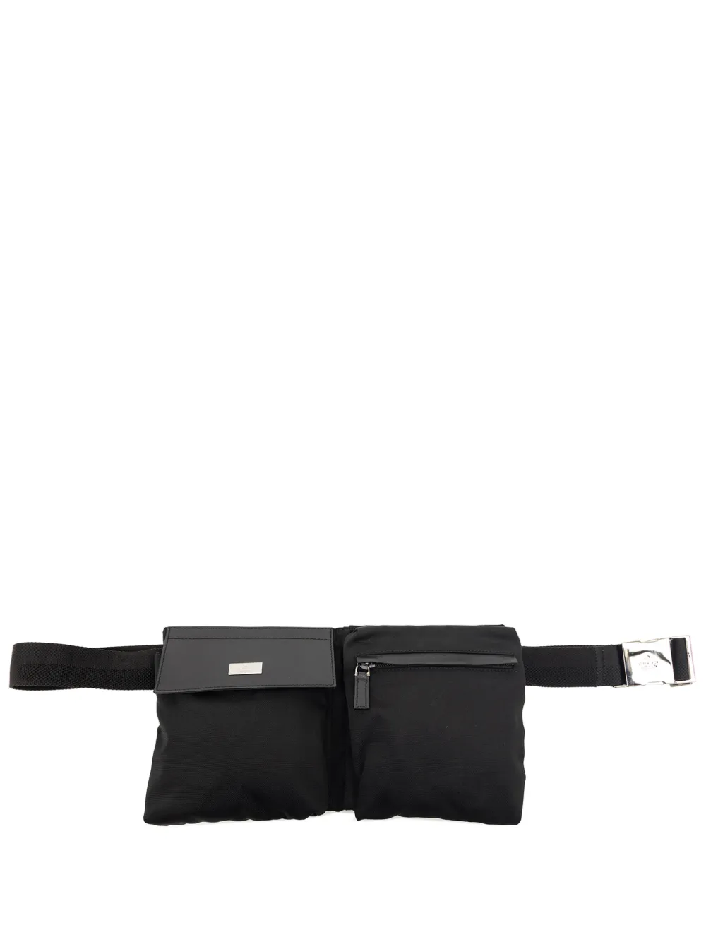 Gucci Pre-Owned 2000-2015 Nylon Double Pocket belt bag - Nero