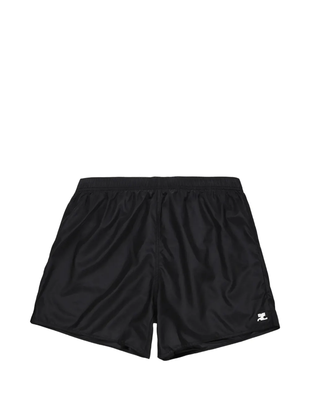 Courrèges AC logo-patch swim shorts - Schwarz