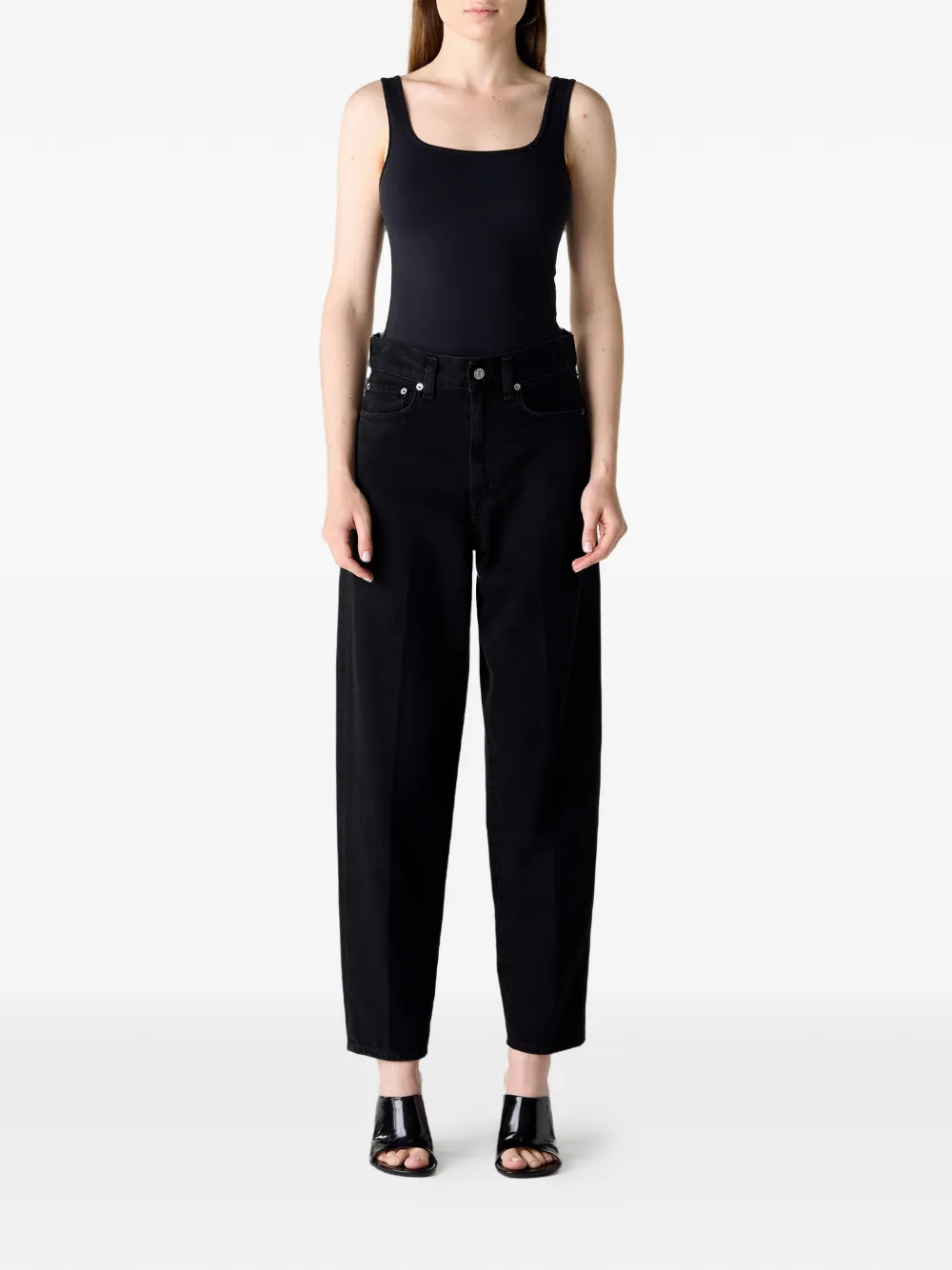 AGOLDE 80's jeans met riemlussen Zwart