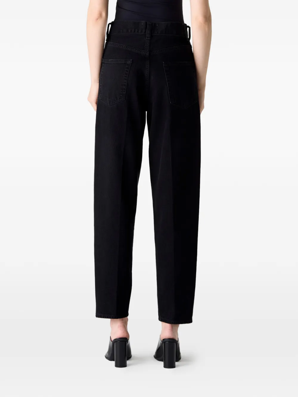 AGOLDE 80's jeans met riemlussen Zwart
