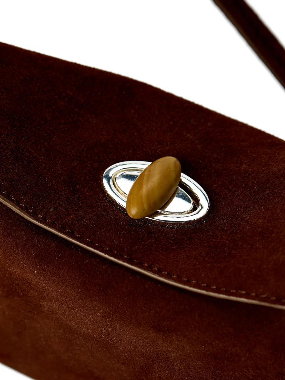 Christopher Esber Turnlock Suede Mini Bag in Brown, view 5