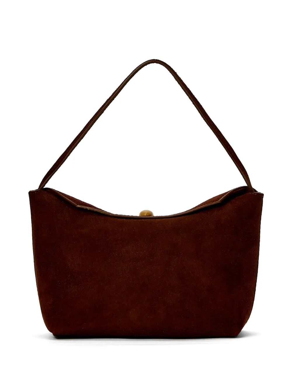 Christopher Esber turnlock suede mini bag - Brown